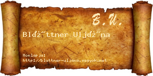 Blüttner Uljána névjegykártya